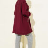 Zip-up Shirt Collar Coat Burgundy - Afbeelding 3