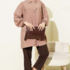 Zip-up Shirt Collar Coat Latte – Bild 2