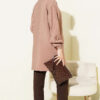 Zip-up Shirt Collar Coat Latte – Bild 3