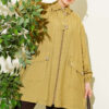 Zip-up Shirt Collar Coat Oil Green