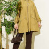 Zip-up Shirt Collar Coat Oil Green - Image 2