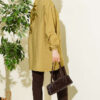 Zip-up Shirt Collar Coat Oil Green - Image 3