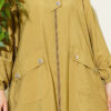 Zip-up Shirt Collar Coat Oil Green - Image 4