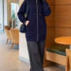 Zip-up Hoodie with Kangaroo Pocket Navy Blue – Bild 2