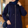Zip-up Hoodie with Kangaroo Pocket Navy Blue – Bild 3