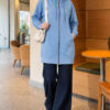 Zip-up Hoodie with Kangaroo Pocket Blue - Imagen 2