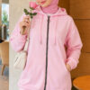 Zip-up Hoodie with Kangaroo Pocket Pink