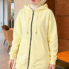 Zip-up Hoodie with Kangaroo Pocket Yellow