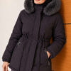 Fur-Trimmed Jacket with Elasticized Cuffs Anthracite