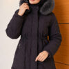 Fur-Trimmed Jacket with Elasticized Cuffs Anthracite – Bild 3
