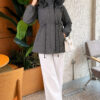 Fur-Trimmed Jacket with Elasticized Cuffs Smoke – Bild 2
