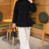 Fur-Trimmed Jacket with Elasticized Cuffs Black - immagine 2