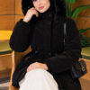 Fur-Trimmed Jacket with Elasticized Cuffs Black - immagine 3