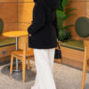Fur-Trimmed Jacket with Elasticized Cuffs Black - immagine 4
