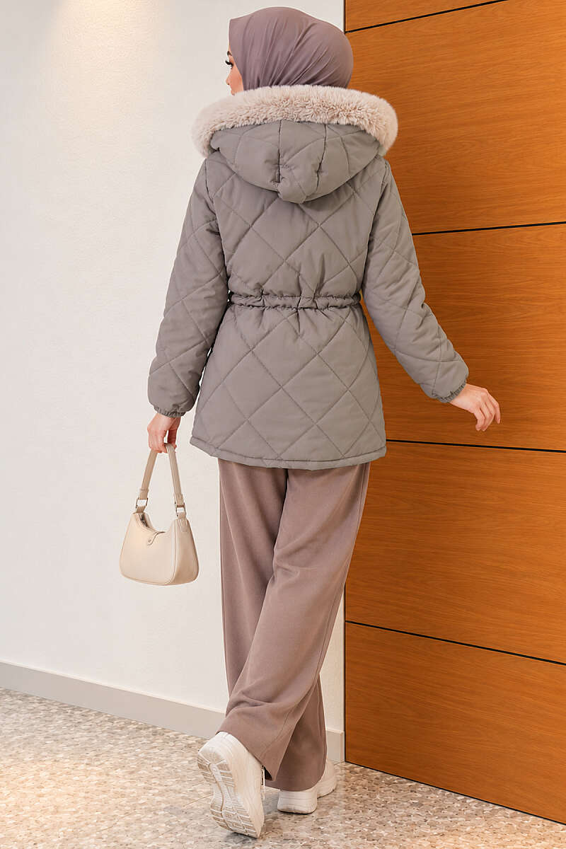 Fur-Trimmed Jacket with Elasticized Cuffs Mink – Bild 4