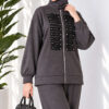 Zip-up Modal Loyşa Two-Piece Set Smoke - Image 2