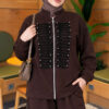 ⁦Zip-up Modal Loyşa Two-Piece Set Brown⁩ - الصورة ⁦2⁩
