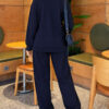 Zip-up Modal Loyşa Two-Piece Set Navy Blue - Image 4
