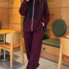 Zip-up Modal Loyşa Two-Piece Set Plum