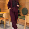 Zip-up Modal Loyşa Two-Piece Set Plum - Image 3