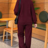 Zip-up Modal Loyşa Two-Piece Set Plum - Image 4