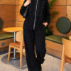 Zip-up Modal Loyşa Two-Piece Set Black