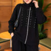 Zip-up Modal Loyşa Two-Piece Set Black - Image 2