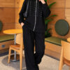 Zip-up Modal Loyşa Two-Piece Set Black - Image 3
