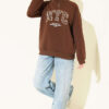 ⁦Zip-up NYC Embroidered French Terry Sweatshirt Brown⁩ - الصورة ⁦2⁩