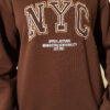 ⁦Zip-up NYC Embroidered French Terry Sweatshirt Brown⁩ - الصورة ⁦4⁩