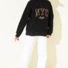 ⁦Zip-up NYC Embroidered French Terry Sweatshirt Black⁩ - الصورة ⁦2⁩
