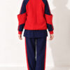 ⁦Zip-up Striped Trim French Terry Two-Piece Set Navy Blue⁩ - الصورة ⁦4⁩