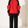 Zip-up Striped Trim French Terry Two-Piece Set Black - Image 4