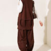 Zip-up Vest and French Terry Two-Piece Set Brown - Afbeelding 3
