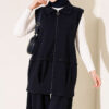Zip-up Vest and French Terry Two-Piece Set Navy Blue - Afbeelding 2