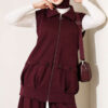 Zip-up Vest and French Terry Two-Piece Set Plum - Afbeelding 2