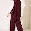 Zip-up Vest and French Terry Two-Piece Set Plum - Afbeelding 3
