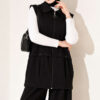 Zip-up Vest and French Terry Two-Piece Set Black - Afbeelding 2