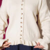 Ruffled Button-Detail Knit Cardigan Beige – Bild 4