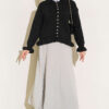 Ruffled Button-Detail Knit Cardigan Black - Image 2