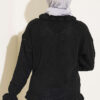 Ruffled Button-Detail Knit Cardigan Black - Image 3