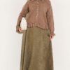 Ruffled Button-Detail Knit Cardigan Mink - Image 2