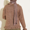 Ruffled Button-Detail Knit Cardigan Mink - Image 3