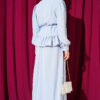 Ruffled Detail Belted Skirt Set Blue - immagine 3