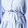 Ruffled Detail Belted Skirt Set Blue - immagine 4