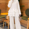 ⁦Ruffle-Detail Knit Two-Piece Set Ecru⁩ - الصورة ⁦3⁩