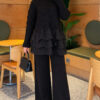 Stitch Detail Basic Knit Two-Piece Set Black – Image 6