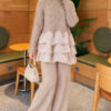 Ruffle-Detail Knit Two-Piece Set Mink