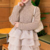 Ruffle-Detail Knit Two-Piece Set Mink - immagine 2