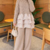 Ruffle-Detail Knit Two-Piece Set Mink - immagine 3